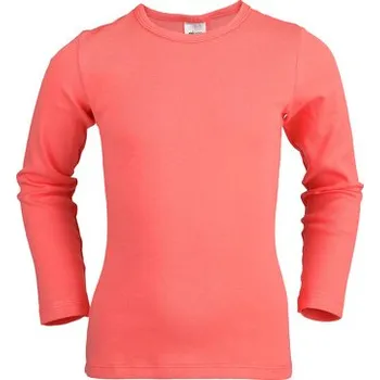 Dívčí tričko Pleas Dětské tričko s dlouhým rukávem korálová červená 104 (183756-517-104)