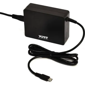 Adaptér k notebooku PORT CONNECT 90W, USB-C plug (900098) černý