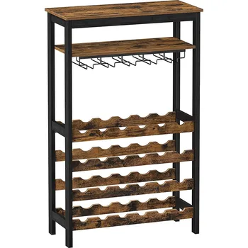 Stojan na víno SONGMICS Stojan na víno, 66x29x104cm, černý Stojan na víno