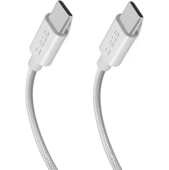 SBS USB-C/USB-C, PD, 100 W, 1,5 m (TECABLETISSUETCC32G) šedý