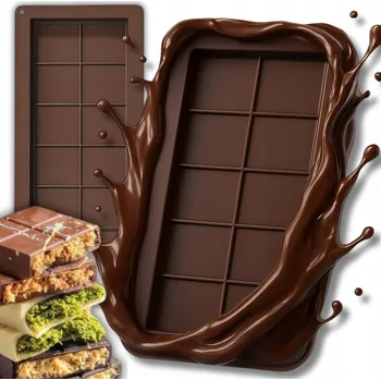 Nádoba na pečení FORMIČKA SILIKONOVÁ FORMA NA ČOKOLÁDU HNĚDÁ 25x13x2cm 2KS