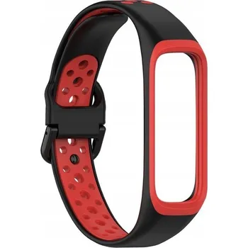 Řemínek na hodinky Řemínek pro Samsung Galaxy Fit 2 SM-R220 černý s červeným límcem