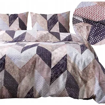 Povlečení Povlečení 160x200 bavlna POLSKÁ BAVLNA geometrický vzor ANATOLYA béžová