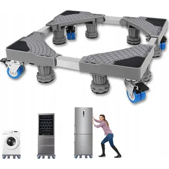 Praní a péče o prádlo Mobilní Podstavec Pod Pračku, Lednici s Kolečky a Nastavitelnými Nožičkami