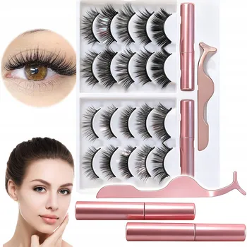 Péče o řasy a obočí 10 KS UMĚLÉ MAGNETICKÉ ŘASY 10+ PINZETA + OČNÍ LINKY