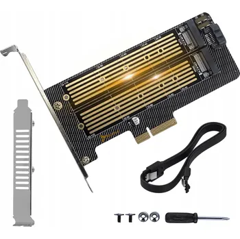 Interní pevný disk ADAPTÉR SSD M.2 KARTA PCIe 4.0 X4 64Gbps 2v1 NVMe SATA
