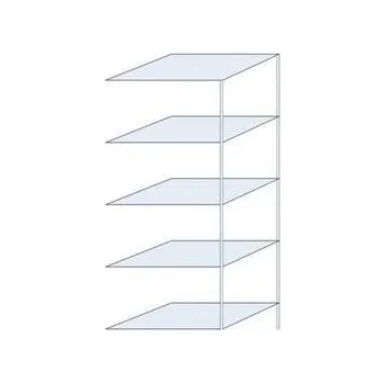 Dílenský regál Kovový regál Ogmios, přístavbový, 200 x 75 x 50 cm, 1 300 kg, 5 polic, 250 kg/police, pozink