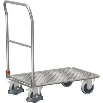 Plošinový vozík Plošinový vozík se sklopným madlem, do 150 kg, 99 x 99,5 x 60 cm