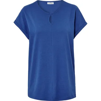 Pánské tričko 635660 - Tchibo - Triko ze směsi bavlny a lnu - pro ženy - vel. L 44/46 - barva: modrá