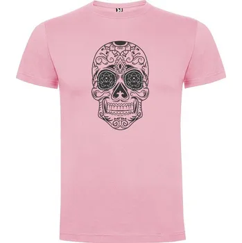 Pánské tričko Lebka - Tričko s motivem, Růžová, Velikost 3. 3.- 5.let (Vymaluj si sám)