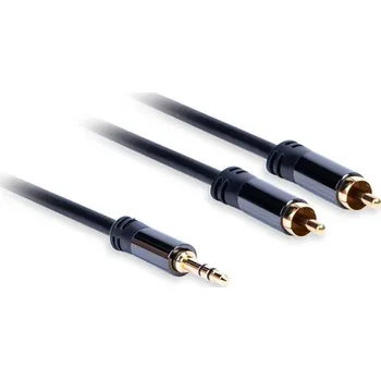 Audio kabel AQ 3,5mm Jack/2xRCA, M/M, 1,5m (xdtjr015) černý