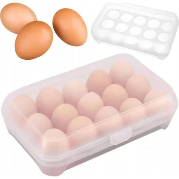 Dóza na potraviny NÁDOBA NA VEJCE ORGANIZÉR BOX KRABIČKA LEDNIČKY UZAVÍRATELNÁ NA 15 VAJEC