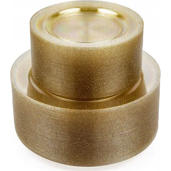 Talíř Sada 20 plastových talířů na párty, oběd a dezert