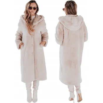 Dámský kabát DStreet dámský kabát béžový s kapucí TY4987 velikost L