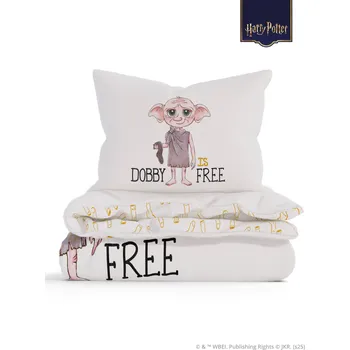 Povlečení Prodloužené povlečení mikroplyš Harry Potter - Dobby 140 x 220, 70 x 90 cm zipový uzávěr