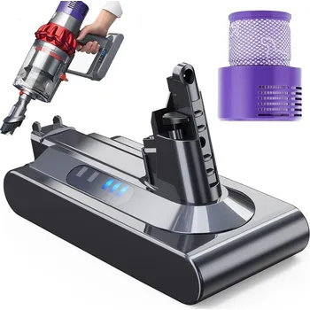 NÁHRADNÍ BATERIE + FILTR PRO DYSON V10 25.2V 6000 mAh - ZÁMĚNA ZA ORIGINÁL