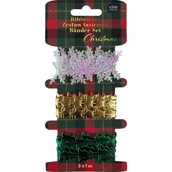 Vánoce Sada stužek Shapes Christmas sněhové vločky s vánočními hvězdičkami 3x1 m Interdruk