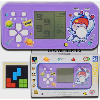 Herní konzole ELEKTRONICKÁ RETRO HRA PRO DĚTI PŘENOSNÁ MINI KONZOLE TETRIS NA BATERIE