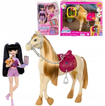 BARBIE SADA PANENKA MALIBU BESTIES + INTERAKTIVNÍ KŮŇ TORNÁDO HYC24 HXJ42