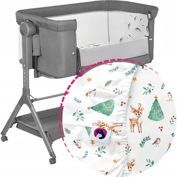 Prostěradlo Prostěradlo do postýlky Lionelo Leonie Plus s gumou, Bavlna, zimní vánoční vzory