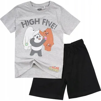 Chlapecké pyžamo CHLAPECKÉ PYŽAMO MEZI NÁMI MEDVÍDCI bavlna KRÁTKÝ RUKÁV šedé 164 D013K