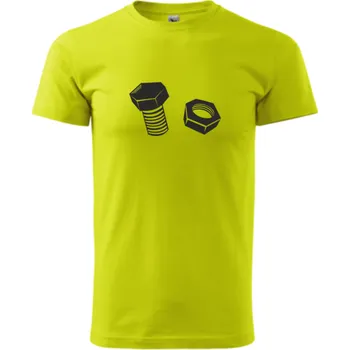Pánské oblečení ON-DESIGN Tričko ŠROUB A MATICE Velikost: 3XL, Barva: limetková