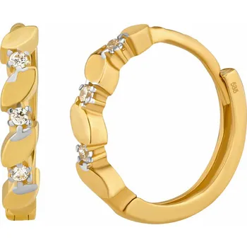 Náušnice Zlaté náušnice kruhy Kaizu ze žlutého zlata s Brilliance Zirconia FNN33377EGY