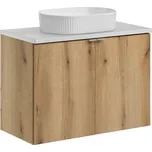 Comad Koupelnová skříňka s deskovým umyvadlem SET-NOA B WHITE 80 dub coast evoke/bílá