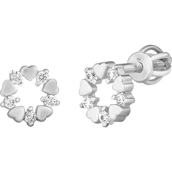 Náušnice Zlaté náušnice pecky Dennasia z bílého zlata s čirými Brilliance Zirconia FNN33313EGW