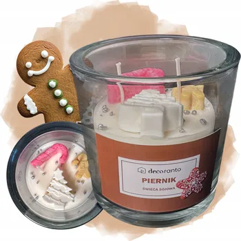 Svíčka Sójová vonná svíčka PERNÍK Vánoční svíčka Dekorace 400ml Dárek