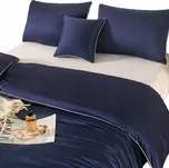 POVLEČENÍ Z BAMBUSOVÉHO VLÁKNA S TMAVĚ MODRÝM LEMEM 160x200 + 2 POVLEČENÍ NA POLŠTÁŘ 70x80