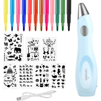 FIXY AIRBRUSH POPISOVAČE ŠABLONY SADA MALOVÁNÍ USB + 120 szablonów