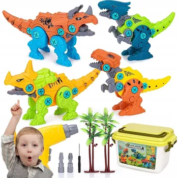 ostatní stavebnice Dinosauři Stavebnice Kreativní Vzdělávací Sada pro Děti 4v1