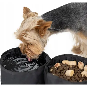 Miska pro psa Skládací (cestovní) textilní taška Happet černá 2 l