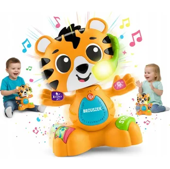 Hračka pro nejmenší Svítící hudební tygřík - hračka, tančící dárek pro děti od 9 měsíců