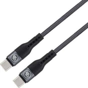 GoGEN USB-C / USB-C, 1m, 60W, opletený, zkumavka (USBCC100MM27T) grafitový