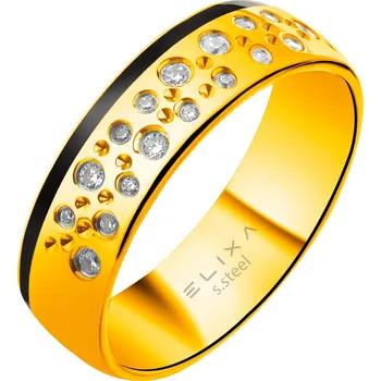 Prsten Prsten z ušlechtilé oceli se zirkony a smaltem - EL543-4438