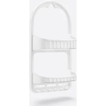 Drátěná police DUNYA Polička plast 2patra 27x12x50cm CADDY bílá