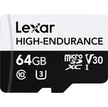 Lexar High-Endurance microSDXC 64GB UHS-I, (100R/35W) C10 A1 V30 U3 (LMSHGED064G-BCNNG)