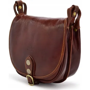 Kabelka Vera Pelle kabelka kožená kabelka přes rameno z pravé kůže hnědá