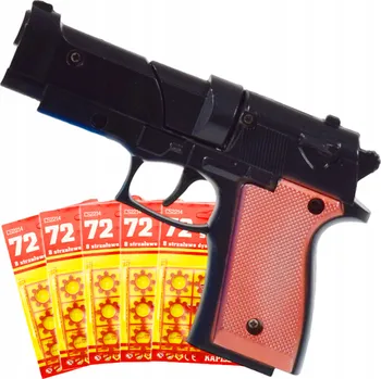 Obraz PISTOLE NA SLEPÉ NÁBOJE 5x72 ks KOVOVÝ REVOLVER PRO DĚTI DÁREK