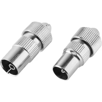 Video redukce GoGEN rovný, kovový, 2ks (M+F) (COAXMF03)