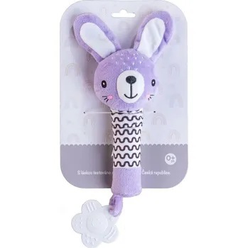 plyšák Pískátko / kousátko babyted Zajíček plyš 25 cm, fialová