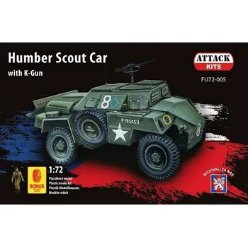Plastikový model Attack Hobby Kits 1/72 Humber Scout Car with K-Gun (2x CZ, PL)
