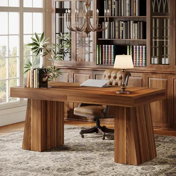 Obdélníkový psací stůl Tribesigns 140 x 70 x 75 cm, odstíny hnědé