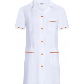 Pracovní zástěra Zástěra bílá zástěra s oranžovými knoflíky L Tucano Workwear