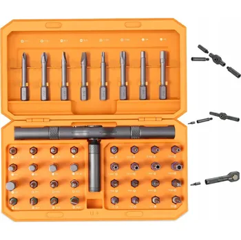 Šroubovák Sada šroubováků s ráčnou 42v1 Magnetické bity Kufr Opravná sada