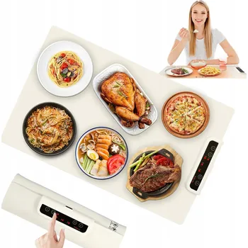 SILIKONOVÁ ELEKTRICKÁ OHŘÍVACÍ PODLOŽKA PODNOS UDRŽUJE JÍDLO TEPLÉ PŘENOSNÁ