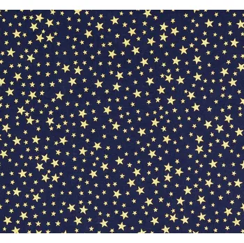 Vánoční látka z bavlny v modré barvě s potiskem hvězdiček 200224.1138