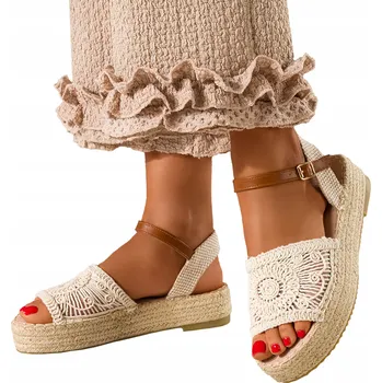 Dámské sandále Dámské Espadrilky Sandály Módní Pletené Na Pohodlné Platformě Lehké Velikost 40